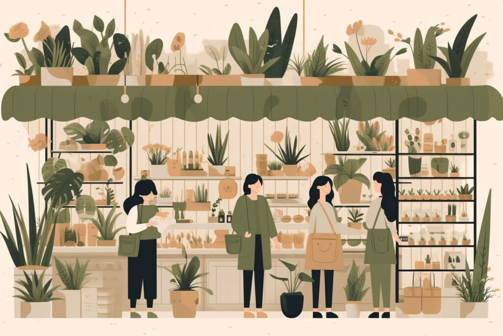 illustration-people-in-plant-store