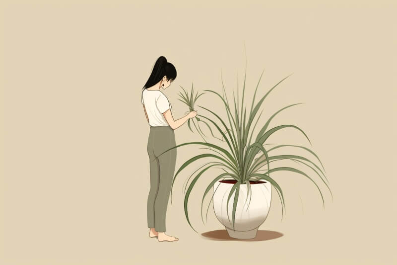 illustration-woman-caring-for-spider-plant