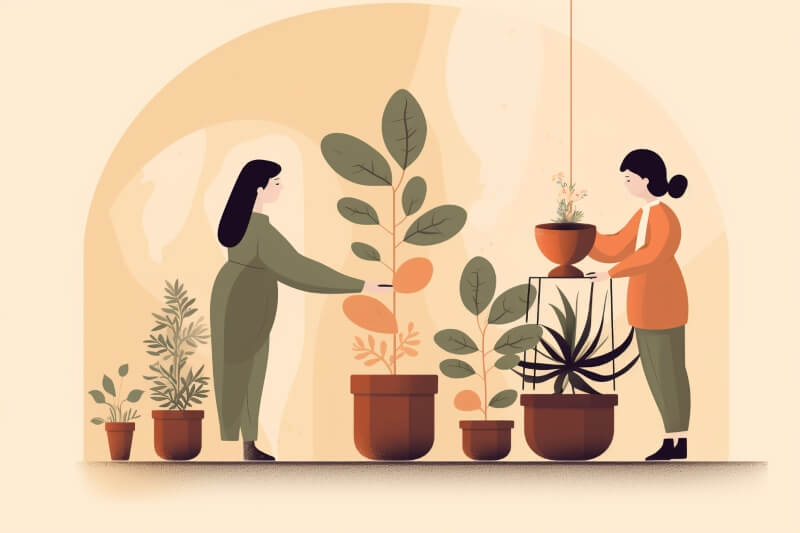 illustration-woman-gifting-plant-cutting